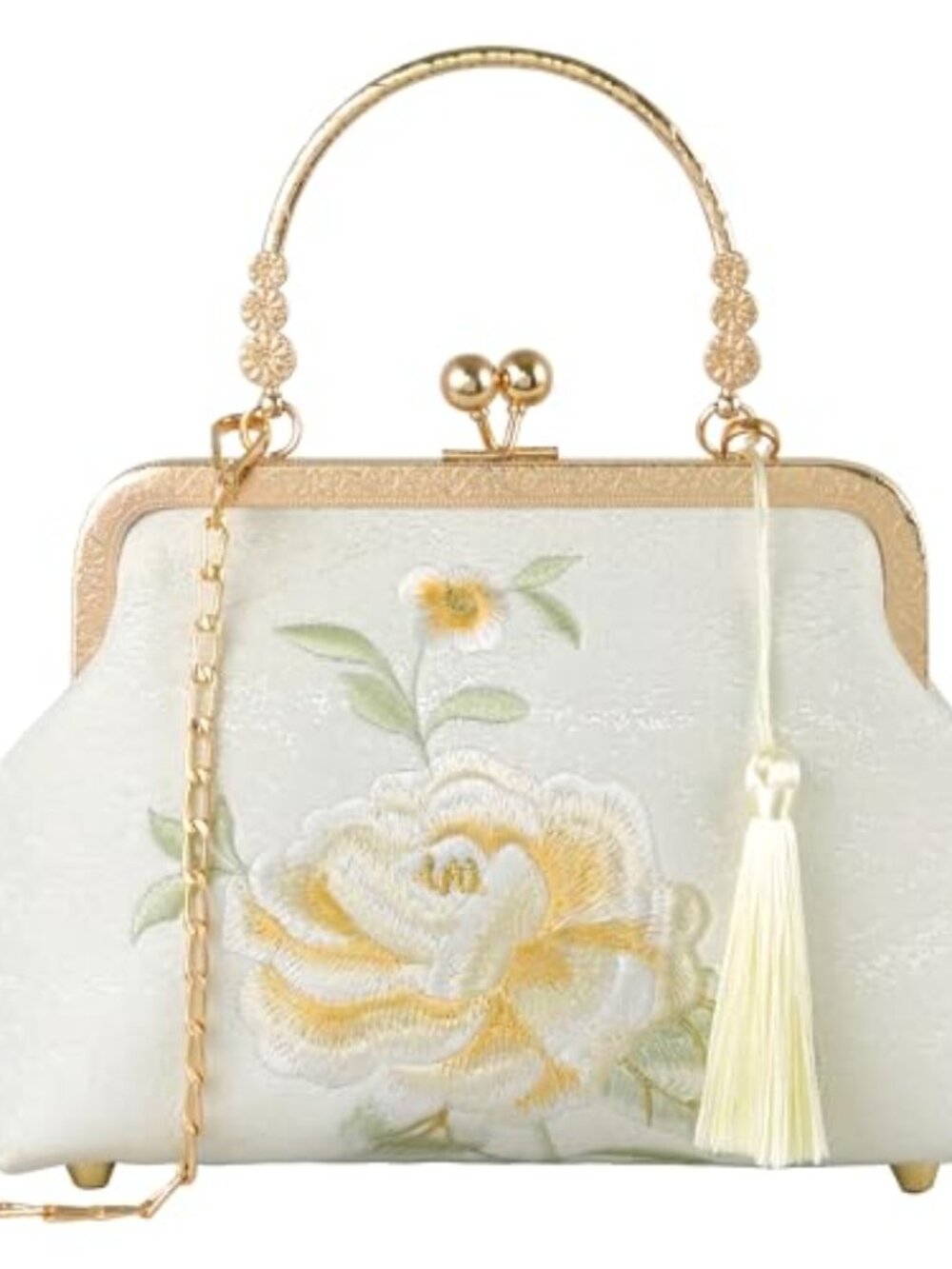 Crane Embroidered Women's Evening Bag